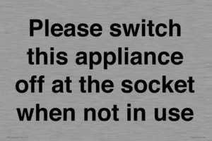 Please switch this appliance off at the socket when not in use